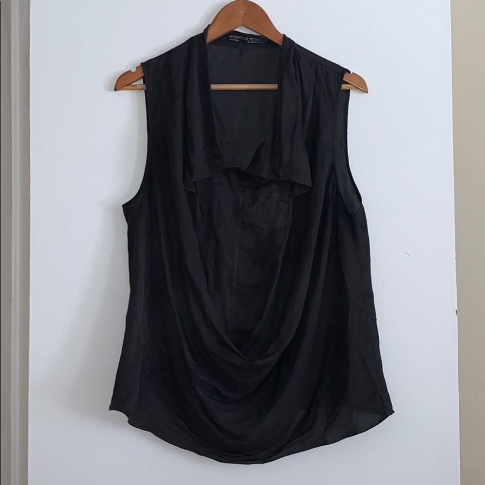 AllSaints brown silky blouse. Size US10